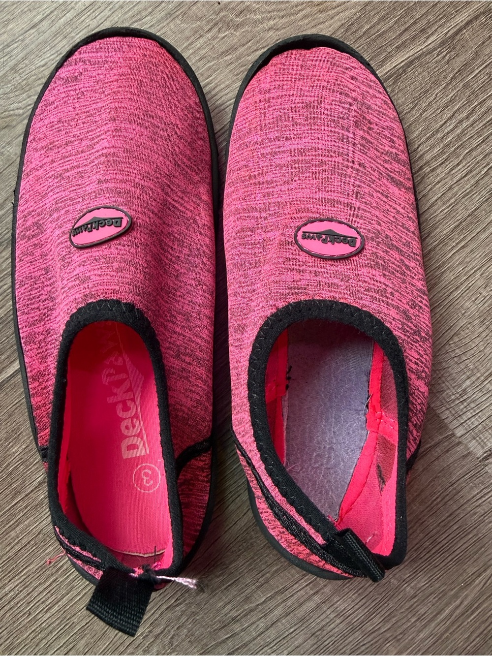 Deckers Pink Kids Slip-On Water Shoes